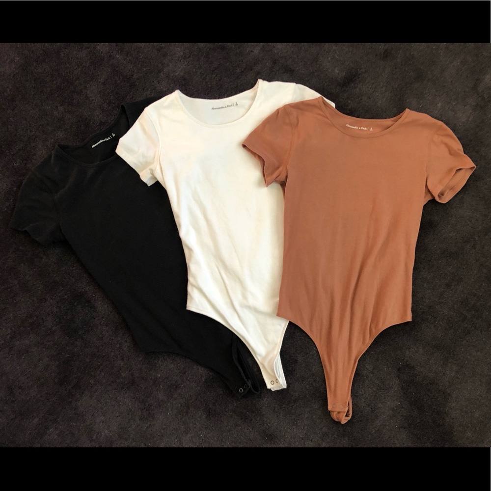 Three size small Abercrombie & Fitch bodysuits